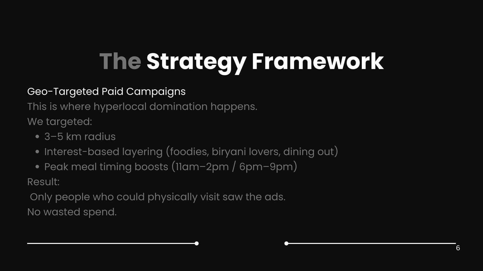 Multan Yakhni Pulao geo-targeting strategy slide, 3-5km radius
